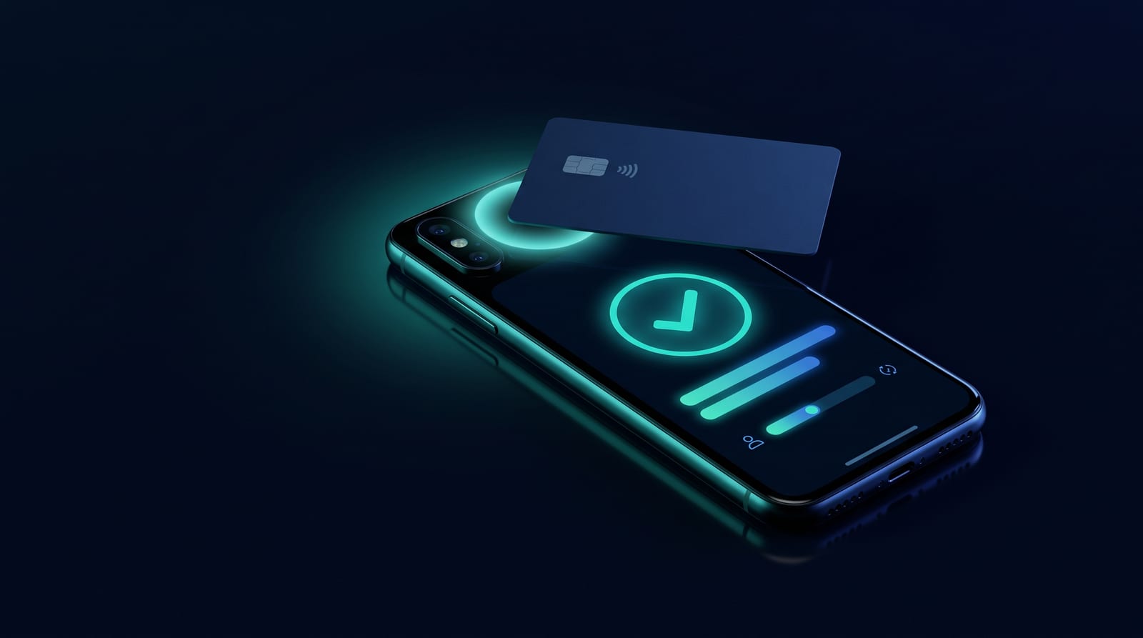 Smartphone accepting a contactless card payment